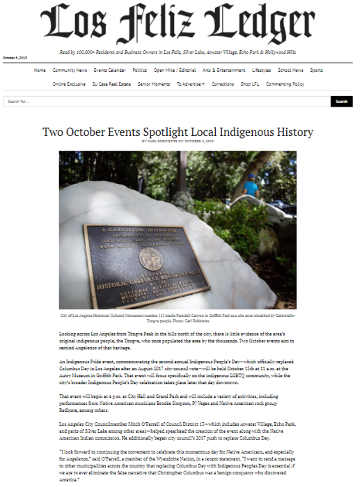 carl robinette news los feliz indigenous peoples day los angeles